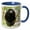 Blue/White, variant on 3drose, Mantled Howler, Costa Rica, Central America, 15oz Two-tone Black Mug