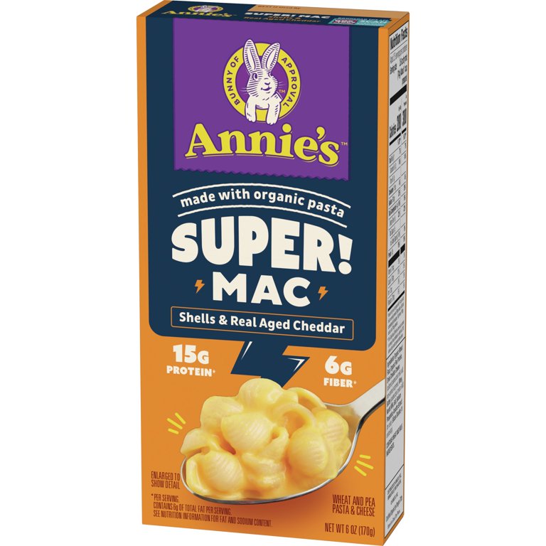 (6 pack) Annie's SUPER! MAC Shells and Real Aged Cheddar Mac and Cheese