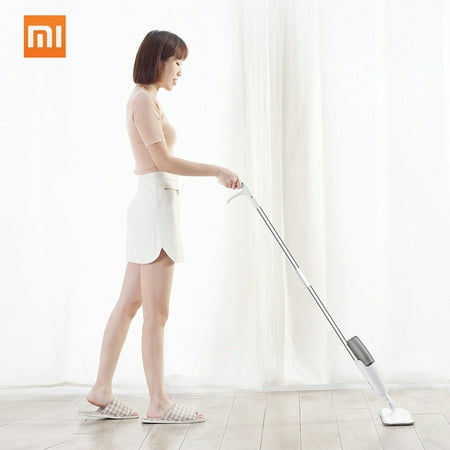Xiaomi Mijia Smart Deerma Water Spray Mop Sweeper 1.2m Rod Carbon fiber dust cloth 360 Rotating Cleaning Cloth Head Wooden Floor Ceramic Tile Mops Dry Cleaning Tools 350ml (Best Mop For Ceramic Tile)