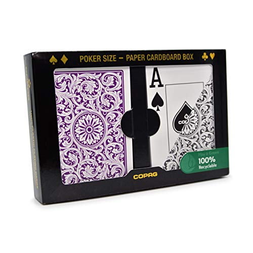 New COPAG 100% Plastic Playing Cards Poker Size Jumbo Index Purple Grey 