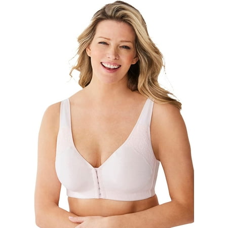 

Catherines Women s Plus Size Wireless Front-Close Cotton Comfort Bra