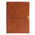 thumbnail image 4 of Cuaderno de hojas sueltas de cuero suave tamaño A5, con correa de impresión de gran aspecto, bloc de notas, material de oficina comercial, diario, 4 of 5