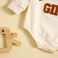 thumbnail image 6 of Kwasome Baby Romper Baby Girl Clothes Long Sleeve Romper Crewneck Letter Embroidery Sweatshirt Oversized Onesie Bodysuit Fall Clothes Beige Lovely Baby Romper 3-6 Months, 6 of 9