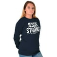 thumbnail image 4 of Jesus Strong Philippians 4:13 Bible Plus Size Long Sleeve Graphic Tee Shirt Brisco Brands 3X, 4 of 5