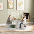 thumbnail image 2 of Qaba Ensemble de 5 Pcs Table et Chaises pour Enfants avec Rangement pour Chambre d'Enfant, Gris, 2 of 10