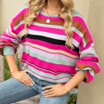 thumbnail image 2 of Vedolay Sweater Women's 2023 Fall Fashion Long Sleeve Sweater Ruffle Slim Fit Pullover Top,Hot Pink XL, 2 of 5