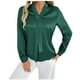 thumbnail image 3 of Camisas de maestra,Blusa de mujer, color liso, cuello vuelto, manga larga, camisa informal de poliéster, corte favorecedor para uso diario, sopatenor, 3 of 7