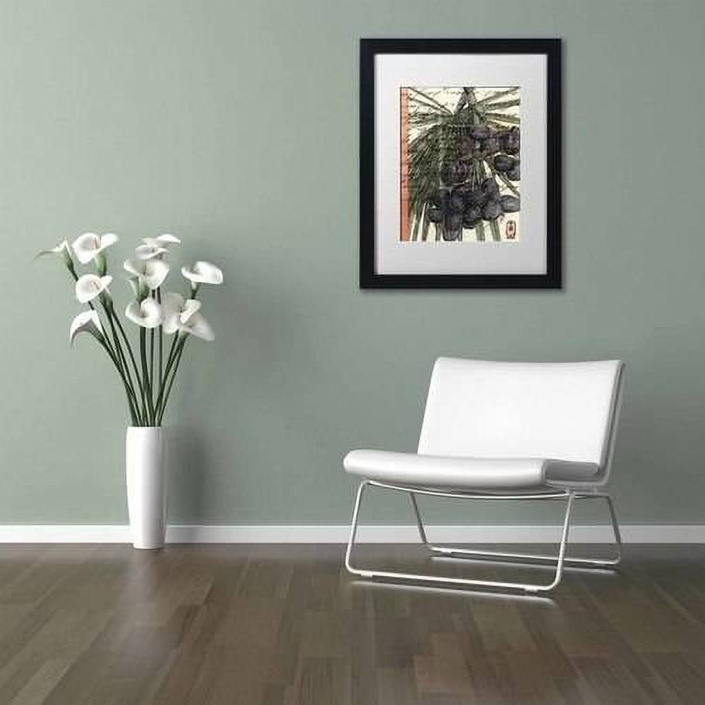 Trademark Fine Art 'Plums' Canvas Art by Nick Bantock, White Matte, Black Frame