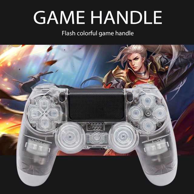 Controlador de juegos inalámbrico Tablero de luz LED modificado Gamepad Transparente para PS4
