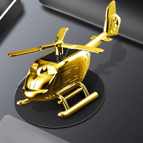 Ambientador, Difusor de perfume para automóvil con rotación solar Adorno de ambientadores para automóviles Adorno Decoración de aromaterapia en forma de helicóptero sólido para automóvil y hogar (Oro JAMW Sencillez
