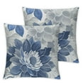 thumbnail image 2 of JRXY Navy Blue White Grey Pillow Covers Dahlia Floral Decor Throw Pillows Summer Modern Geometry Flower Outdoor Decorative Cushion Cases for Sofa Couch Bed Decorations,Set of 2 White, 2 of 6