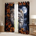 thumbnail image 2 of Castle Fairy Woodland Wildlife Lion Black Out Curtains for Teens Adults,Starry Sky Curtains Pack of 2 (42x63 Each),Maple Leaves Bedroom Curtains,Ultra Soft Home Decor, 2 of 6