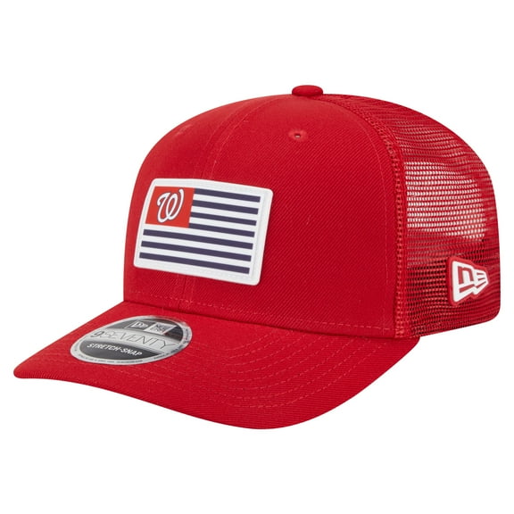 Men's New Era Red Washington Nationals Flag 9SEVENTY Stretch-Snap Hat