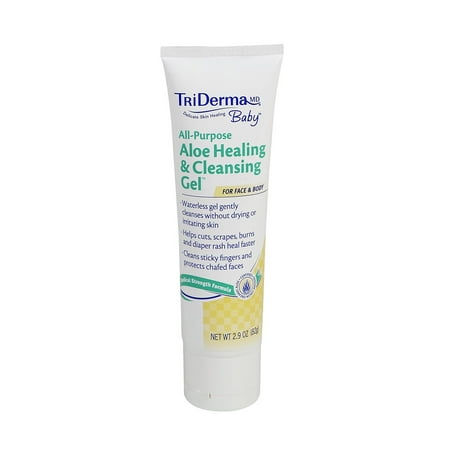 TriDerma® tout usage Aloe guérison et Gel Nettoyant ™ aide Apaiser et propre peau sensible de bébé (2,9 oz)
