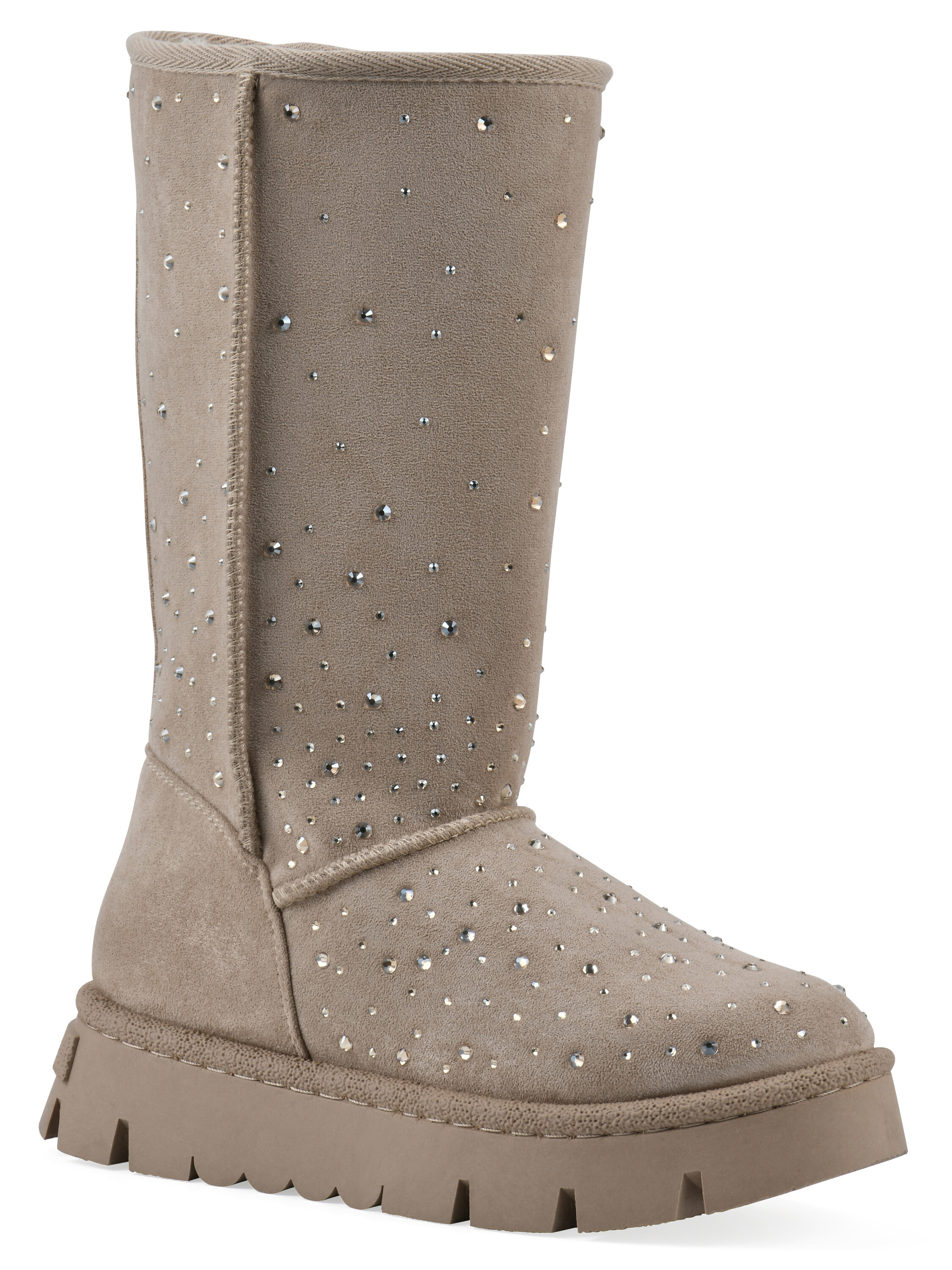 White Mountain Women's Mid Calf Rhinestone Cozy Boot