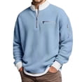 thumbnail image 3 of Quarter Zip Pullover Men 2026 Fall Winter Long Sleeve Casual Stand Collar Waffle Knit Sweaters Mens Pullover Top, 3 of 5