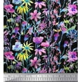 thumbnail image 1 of Soimoi Rayon Crepe Fabric Flower Watercolor Printed Fabric 1 Yard 46 Inch Wide, 1 of 3