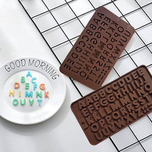 Silicone Letter Mold and Number Chocolate Molds with Happy
