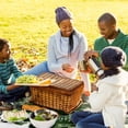 thumbnail image 6 of Fragmented Flowers Canvas Picnic Mat Waterproof Outdoor Blanket with Carrying Strap - Large Size for Family Beach Trips and Camping, Durable and Easy to Clean, 6 of 6