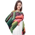 thumbnail image 4 of Cactus Beautiful Translucent Chiffon Yarn Hair Scarf 180*73 (70.86*28.7in) - Light and Breathable Silk Wrap, 4 of 6