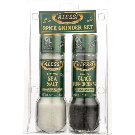 ALESSI Salt & Peppercorn ESF27 Grinder Set, 2 PK