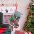 thumbnail image 5 of Christmas Deer with Fence Cloth Stocking Gift Bag – Medium 38cm (15in) Burlap-Style Stocking with Deer & Fence Embroidery – Candy Gift Bag Decor, 5 of 8