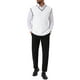 thumbnail image 2 of SUÉTER SIN MANGAS DE PUNTO DE CABLE DE COLOR SÓLIDO V-NECK PARA HOMBRES INSPIRAR CHIC L Blanco, 2 of 5