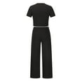 thumbnail image 4 of Ashirexll Vacation Outfits for Women, Two Piece Sets for Women, Solid Color Tank Top and Pocket Lace Up Pants Two Piece Set, 4 of 7