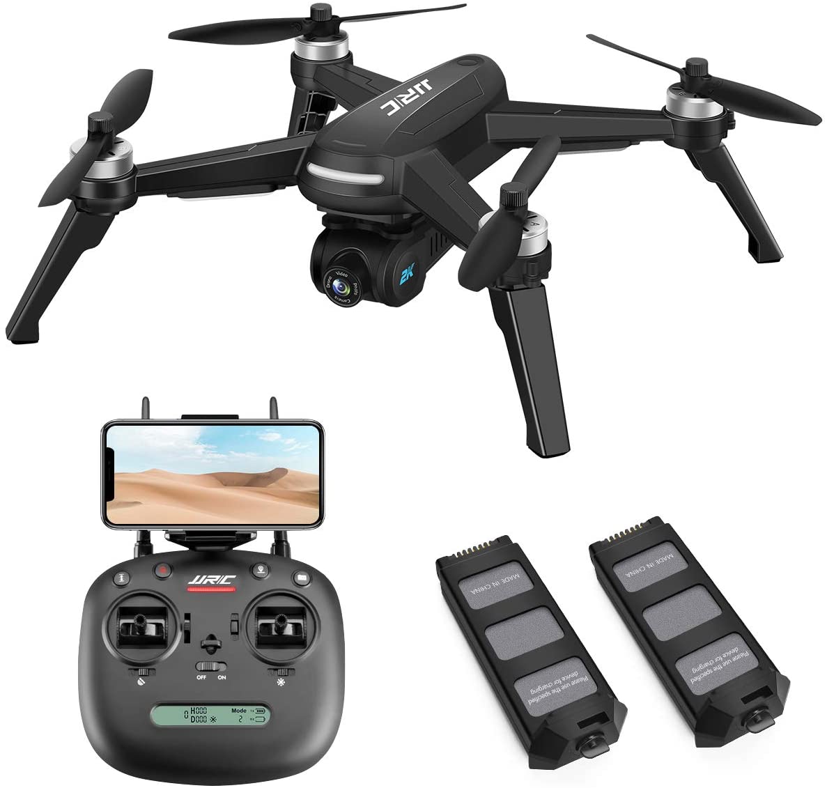 JJRC X5 Brushless Drone 2K Camera WiFi FPV GPS Fixed Height Aerial Photography Drone Quadcopter Black - image 1 of 9