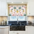 thumbnail image 5 of Yayeee Kitchen Curtains Tier Pair Light Filtering 27"x24" Rod Pocket Short Cafe Window Panel, Flamingo Pattern, 5 of 7