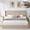 Beige Linen, variant on VELOCAVA Full Size Bed Frame with Lift Up Storage, Velvet-Look Upholstered Wingback Platform Bed with Vertical Channel Headboard, No Box Spring Needed, Hydraulic Storage, White