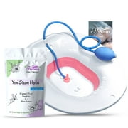 Yoni Steam Kit 3 in 1 Bundle Expandable Seat with Hand Flusher and Blue Moon Recipe Herbal Blend 1.76 oz