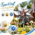 thumbnail image 2 of Garden Wind Spinners Outdoor Iridescent Pinwheels 10 Pack Yard and Garden Party Decor Silver Birthday Decoration for Backyard Lawn Outdoor Events, 2 of 7