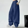 thumbnail image 6 of XUNKUSGA Lounge Pants Women Fleece Fuzzy Wide Leg Pants Warm Soft Elastic Waist Pants for Women Plus Size Solid Color Lightweight Pj Bottoms Long Pants S-5XL Blue, 6 of 7