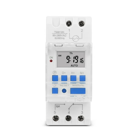 

Time Switch Programmable Weekly LCD Digital Display Relay Timer 12H/24H Household Clock Lighting Water Heater No.02