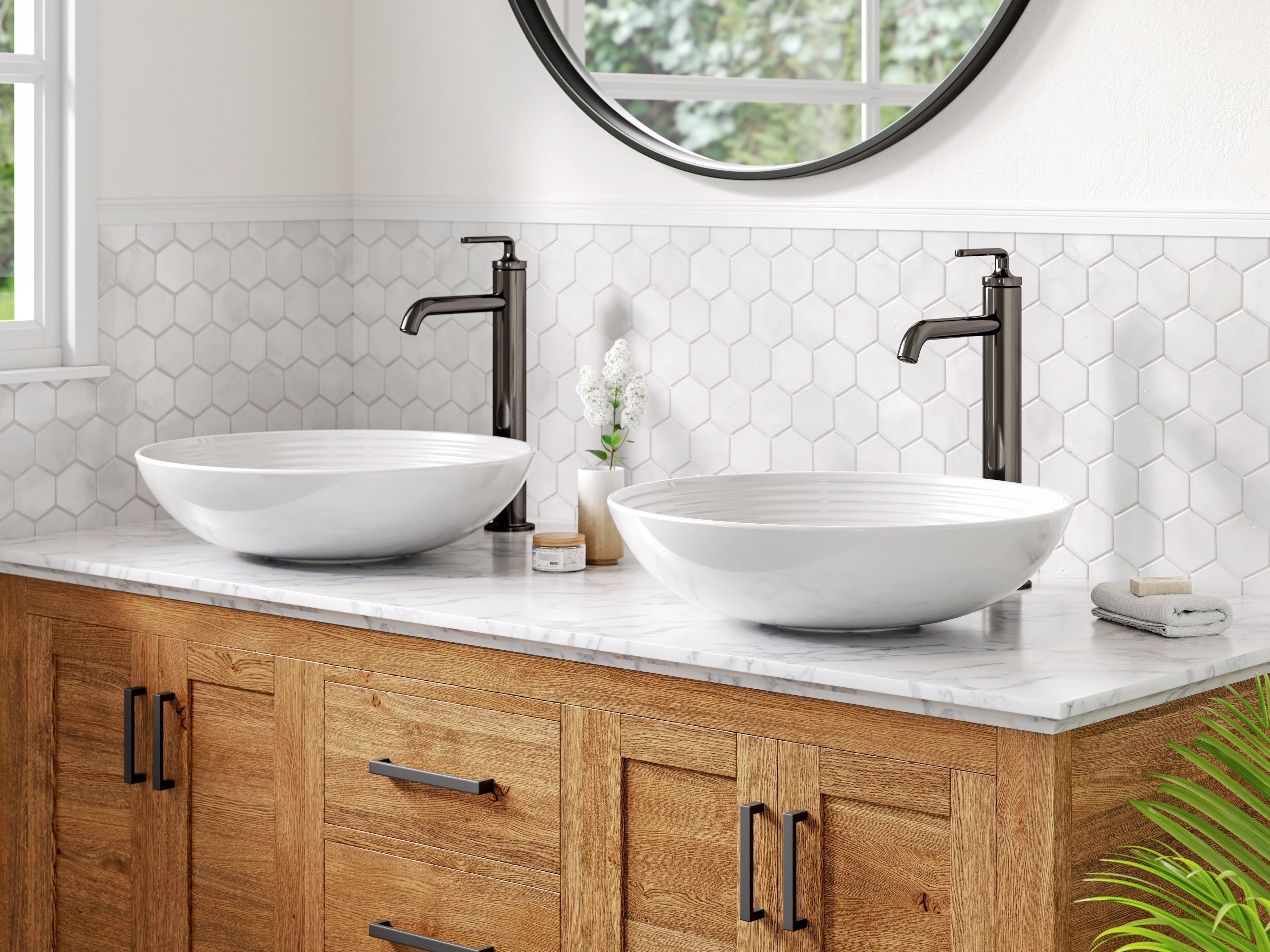 Ramus™ Single Handle Vessel Bathroom Sink Faucet with Pop-Up Drain in Matte Black (2-Pack)
