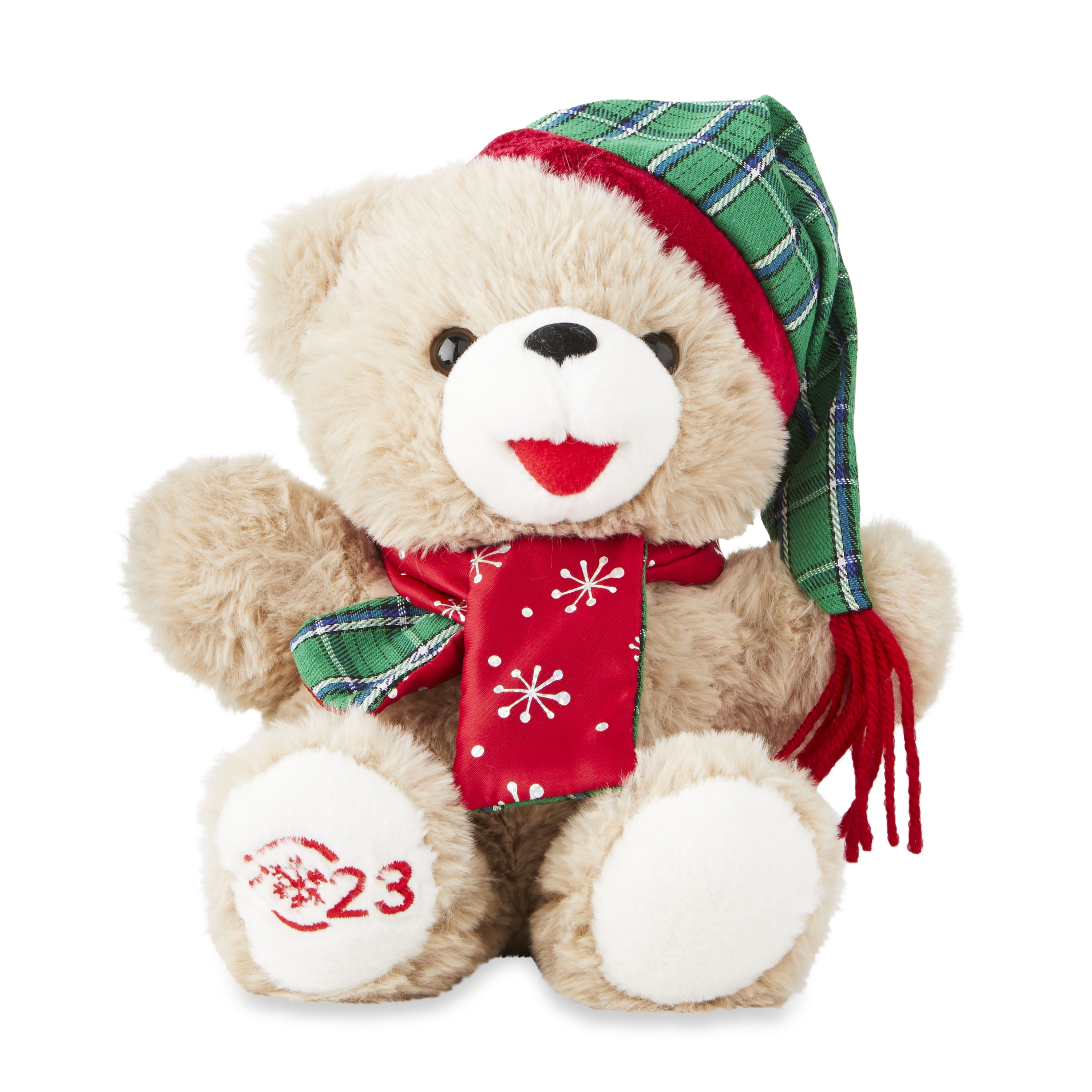 2023 WalMART CHRISTMAS Snowflake TEDDY BEAR White Boy 20 Ski outfit Brand  New