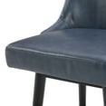 thumbnail image 3 of CHITA 26 inch Swivel Upholstered Faux Leather Barstool, Navy Blue, 3 of 9