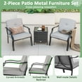 thumbnail image 5 of Costway 2 PCS Patio Metal Chairs Outdoor Dining Seat Heavy Duty with Cushions Garden Gray, 5 of 8