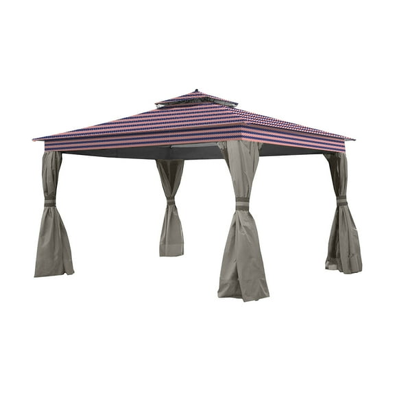 Garden Winds Replacement Canopy Top Cover for the Allen Roth Finial Gazebo -Standard 350 - Americana