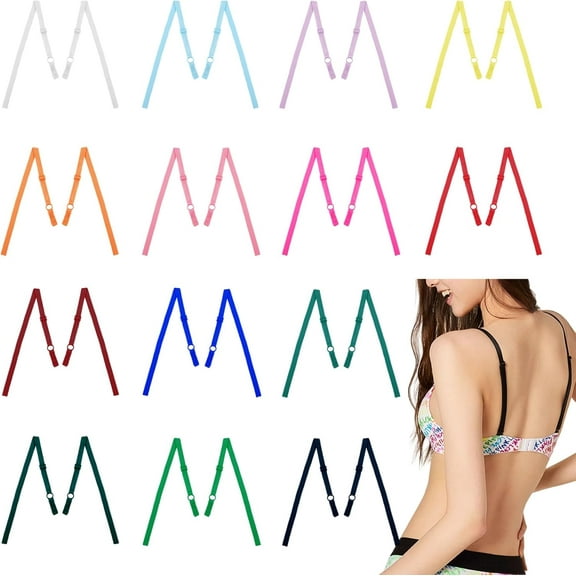 14 Pairs Adjustable Bra Straps Replacement Elastic Sexy Bra Shoulder Strap 10mm Width Removable Spare Swimsuit Strap for Women Lady Bikini Lingerie for diy