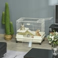 thumbnail image 2 of Pawhut Small Animal Habitat Cage with Wheels, White, 2 of 10