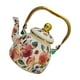 thumbnail image 4 of Tetera de esmalte, tetera floral, resistente, 1,2 l, con infusor para estufa. Estilo A, 4 of 9