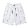 thumbnail image 5 of Rggeeun Women'S Shorts Solid Color Elastic Waist Front Seam Wide Leg Relaxed Fit Pleated With Adjustable Tie & Side Pockets For Splash Fun Bottoms,White,L, 5 of 5