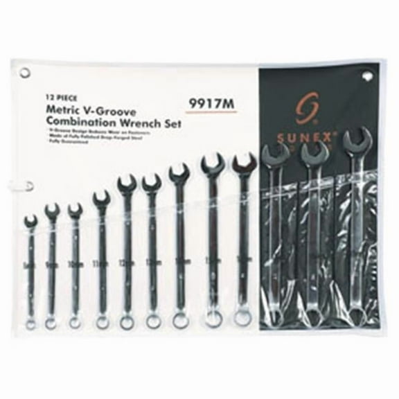 Sunex Tools 9917M 12Pc V Grv Comb Wrench Set