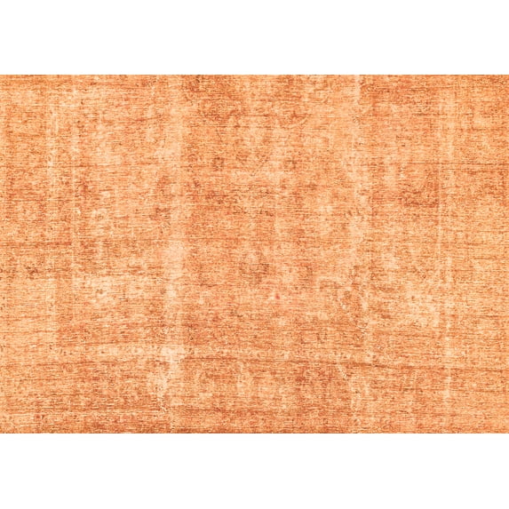 Ahgly Company Indoor Rectangle Abstract Orange Modern Area Rugs, 7' x 10'