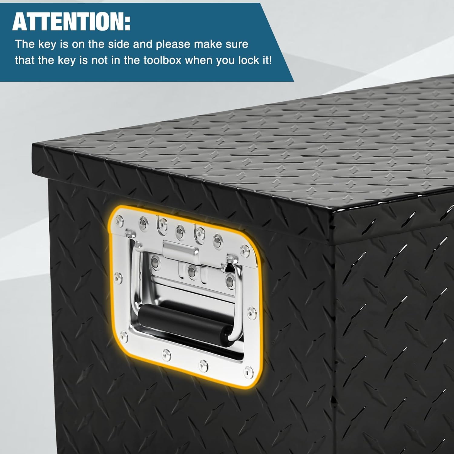 ChaoLink Truck Bed Tool Box - 39 x 13 Inch Heavy Duty Aluminum Alloy - Lock with Keys, Waterproof Storage Box for Truck Bed, RV Trailer (Black)