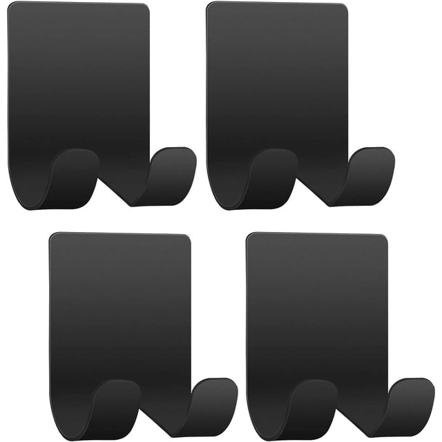 Ganchos para toallas de baño, doble punta, para albornoz de navaja, autoadhesivos, acero inoxidable resistente,percha de ropa de baño Fokelyi WMPH-672-3