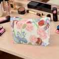 thumbnail image 5 of Bolsas de maquillaje de mano reutilizables con estampado floral para vacaciones, 1 pieza, tamaño mediano, blanco, rojo, rosa, algodón, 5 of 5