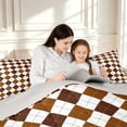 thumbnail image 4 of Manfei Geometric Check Twin Comforter Sets,Classic Plaid Bedding Set,Brown White,Light Gray Reversible,2pcs,1 Comforter and 1 Pillowcase,2pcs,1 Comforter and 1 Pillowcase, 4 of 7